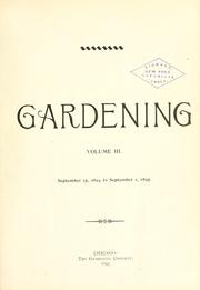 Cover of: Gardening.