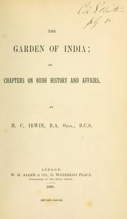 Cover of: The garden of India by H. C. Irwin