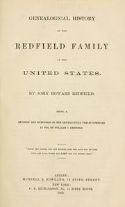 Cover of: Genealogical history of the Redfield family in the United States