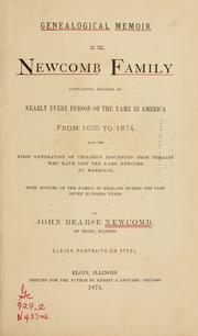 Cover of: Genealogical memoir of the Newcomb family