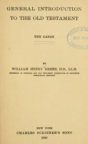 Cover of: General introduction to the Old Testament by William Henry Green