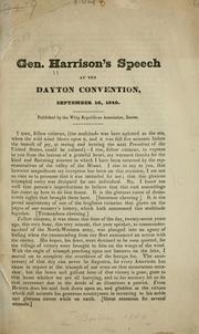Cover of: Gen. Harrison's speech at the Dayton convention
