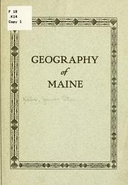 Cover of: Geography of Maine.