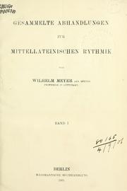 Cover of: Gesammelte Abhandlungen zur mittellateinischen Rythmik.