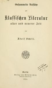 Cover of: Gesammelte Aufsätze zur klassischen Literatur alter und neuerer Zeit