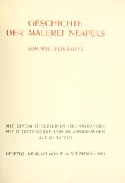 Geschichte der Malerei Neapels by Wilhelm Rolfs