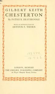 Cover of: Gilbert Keith Chesterton. by Patrick Braybrooke, Patrick Braybrooke