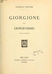 Cover of: Giorgione e il giorgionismo: con 85 illustrazioni.