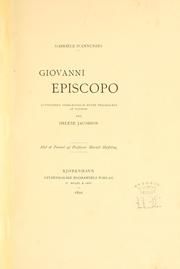 Cover of: Giovanni Episcopo by Gabriele D'Annunzio
