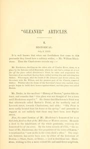 Cover of: "Gleaner" articles. by Nathaniel Ingersoll Bowditch