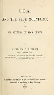 Cover of: Goa, and the Blue Mountains, or, Six months of sick leave