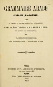 Cover of: Grammaire arabe by Alexandre Bellemare