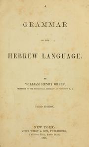 Cover of: A grammar of the Hebrew language