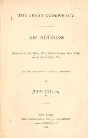 Cover of: The great conspiracy by John Jay