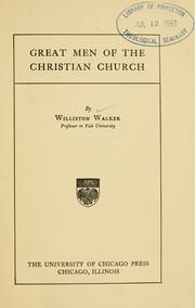 Cover of: Great men of the Christian church