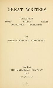 Cover of: Great writers by George Edward Woodberry