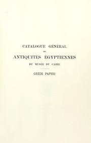 Greek papyri by Bernard Pyne Grenfell