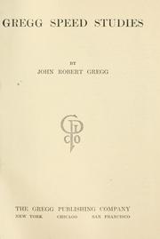 Cover of: Gregg speed studies by John Robert Gregg