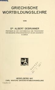 Cover of: Griechische Wortbildungslehre.