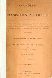 Cover of: Grundriss der iranischen Philologie. by Wilhelm Geiger