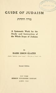 Cover of: Guide of Judaism by Simon Glazer