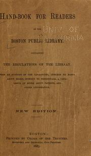 Cover of: Hand-book for readers in the Boston Public Library