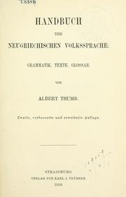 Cover of: Handbuch der neugriechischen Volkssprache