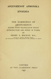 Cover of: The harmonics of Aristonexus by Aristoxenus