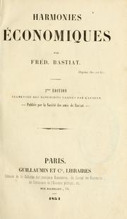 Cover of: Harmonies economiques. by Frédéric Bastiat