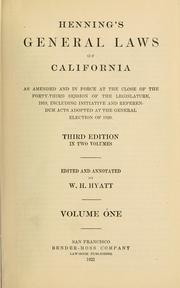 Cover of Henning's General laws of California by California.