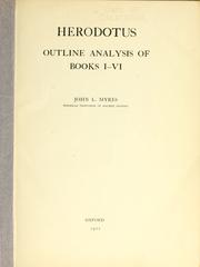Cover of: Herodotus: outline analysis of books I-VI ...