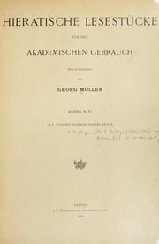 Cover of: Hieratische Lesestücke für den akademischen Gebrauch by Georg Möller