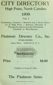 Cover of: High Point, N.C. city directory by Ernest H. Miller, compiler.