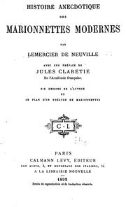 Cover of: Histoire anecdotique des marionnettes modernes by L. Lemercier de Neuville