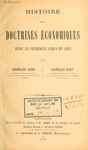 Cover of: Histoire des doctrines économiques by Charles Gide
