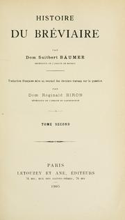 Cover of: Histoire du bréviaire by Bäumer, Suitbert pater