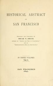 Cover of: Historical abstract of San Francisco