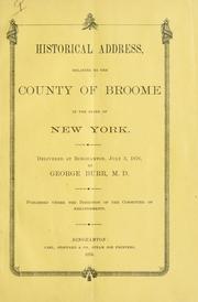 Historical address, relating to the county of Broome in the state of New York by George Burr