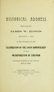 Cover of: Historical address delivered by James W. Hawes