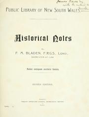 Cover of: Historical notes