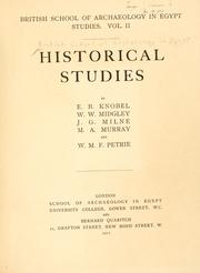 Cover of: Historical studies