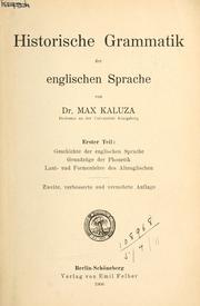 Cover of: Historische Grammatik der englischen Sprache.