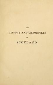 Cover of: history and chronicles of Scotland