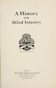 Cover of: A history of the 362nd Infantry ... by T. Ben? Meldrum