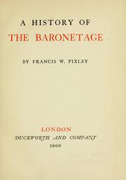 Cover of: A history of the baronetage