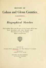 Cover of: History of Colusa and Glenn counties, California by Charles Davis McComish