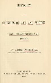 Cover of: History of the counties of Ayr and Wigton.