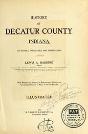Cover of: History of Decatur County, Indiana by Lewis A. Harding