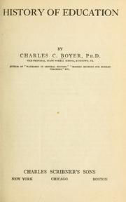 Cover of: History of education by Boyer, Charles Clinton