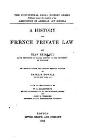 A history of French private law by Jean Brissaud